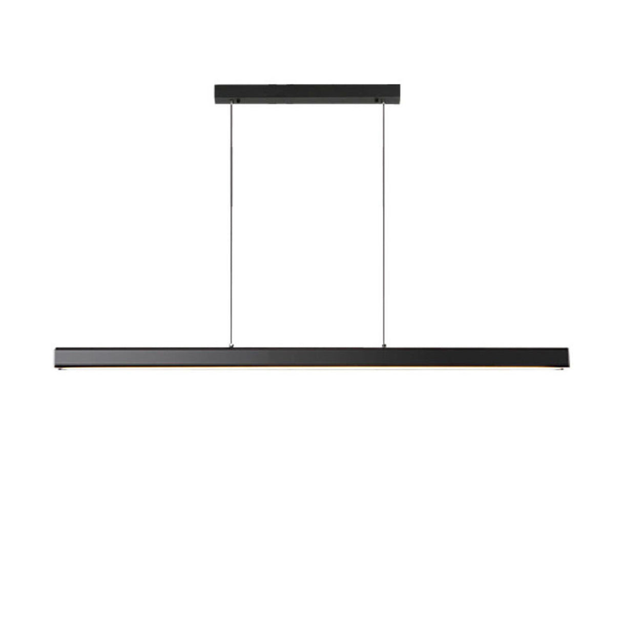 Sleek Black Linear LED Kitchen Island Hanging Light Image - 10