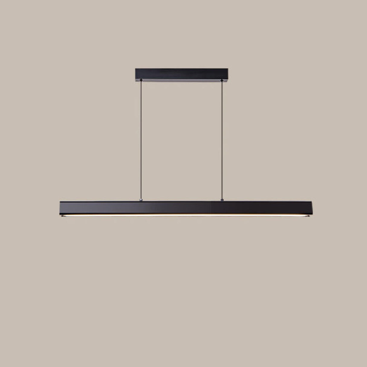 Sleek Black Linear LED Kitchen Island Hanging Light Image - 11