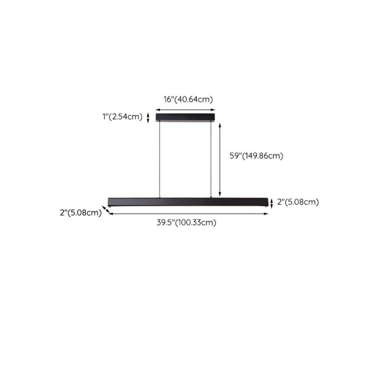 Sleek Black Linear LED Kitchen Island Hanging Light Image - 16