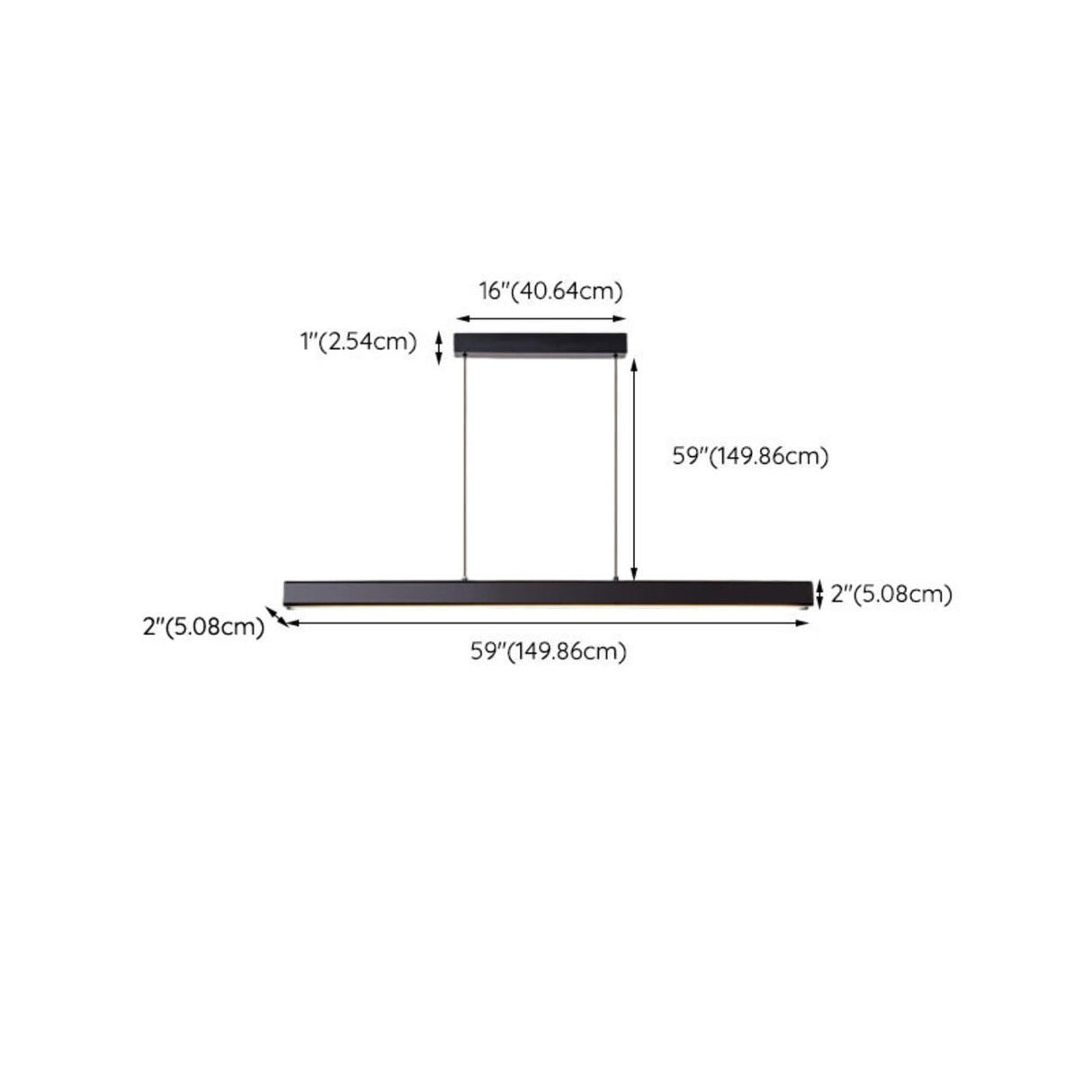 Sleek Black Linear LED Kitchen Island Hanging Light Image - 18