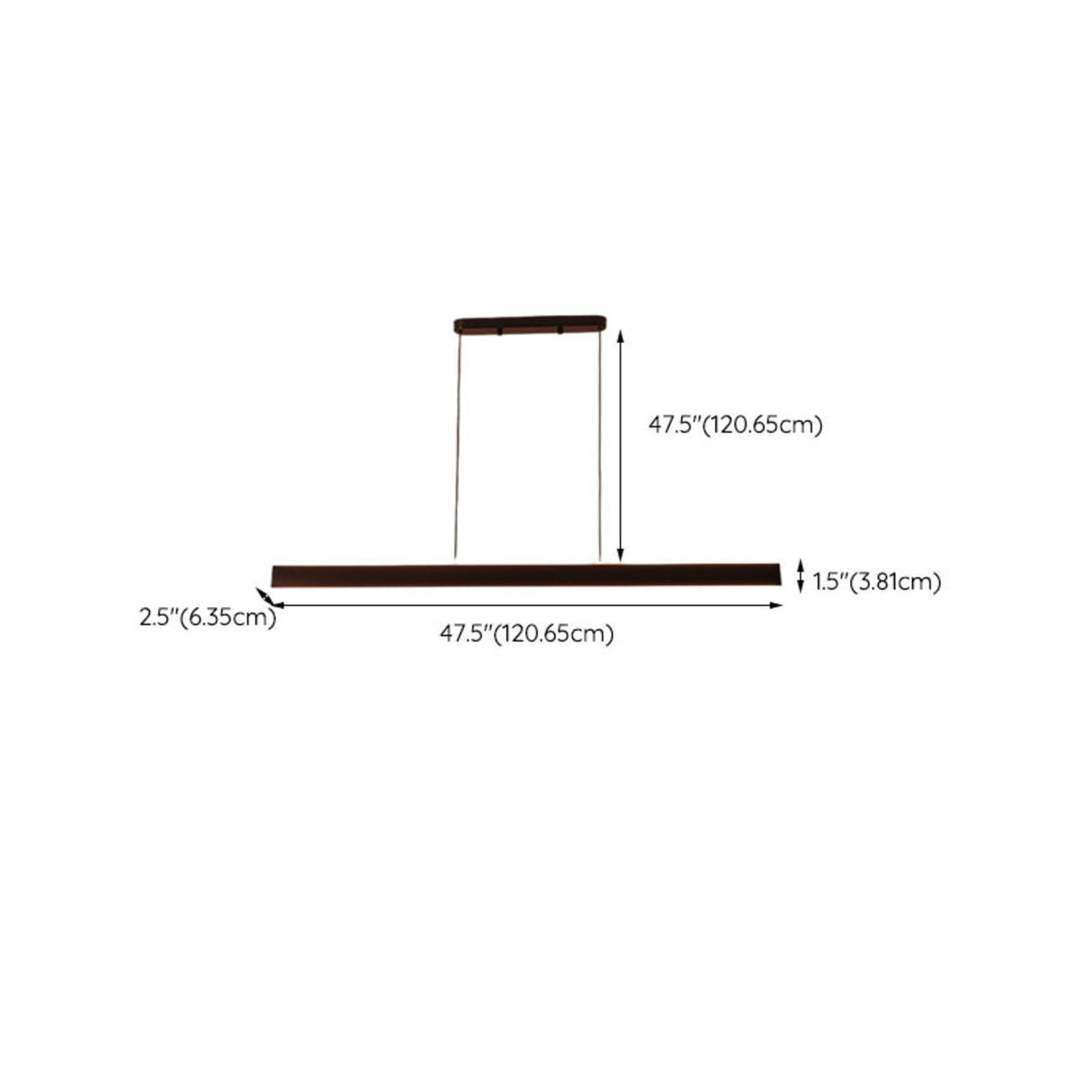 Sleek Black Linear LED Kitchen Island Hanging Light Image - 19