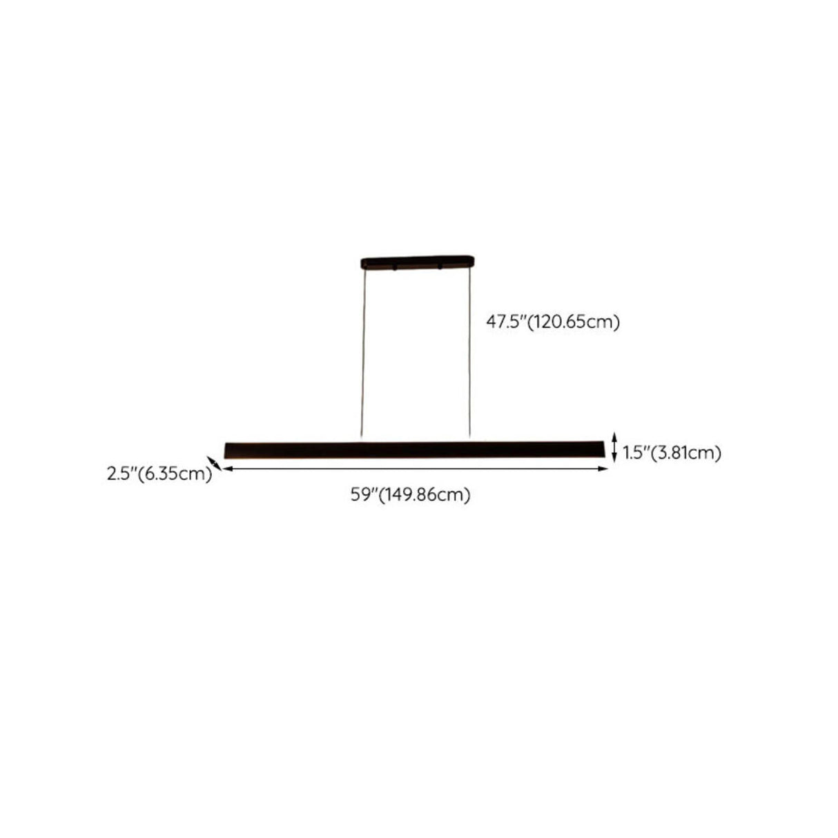 Sleek Black Linear LED Kitchen Island Hanging Light Image - 20