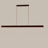 Sleek Black Linear LED Kitchen Island Hanging Light Image - 3