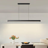 Sleek Black Linear LED Kitchen Island Hanging Light Image - 4