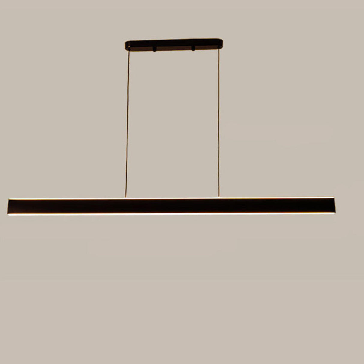 Sleek Black Linear LED Kitchen Island Hanging Light Image - 5