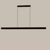 Sleek Black Linear LED Kitchen Island Hanging Light Image - 5