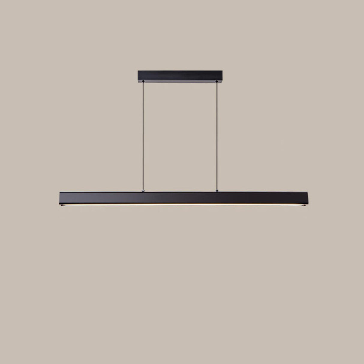 Sleek Black Linear LED Kitchen Island Hanging Light Image - 7