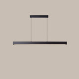 Sleek Black Linear LED Kitchen Island Hanging Light Image - 7