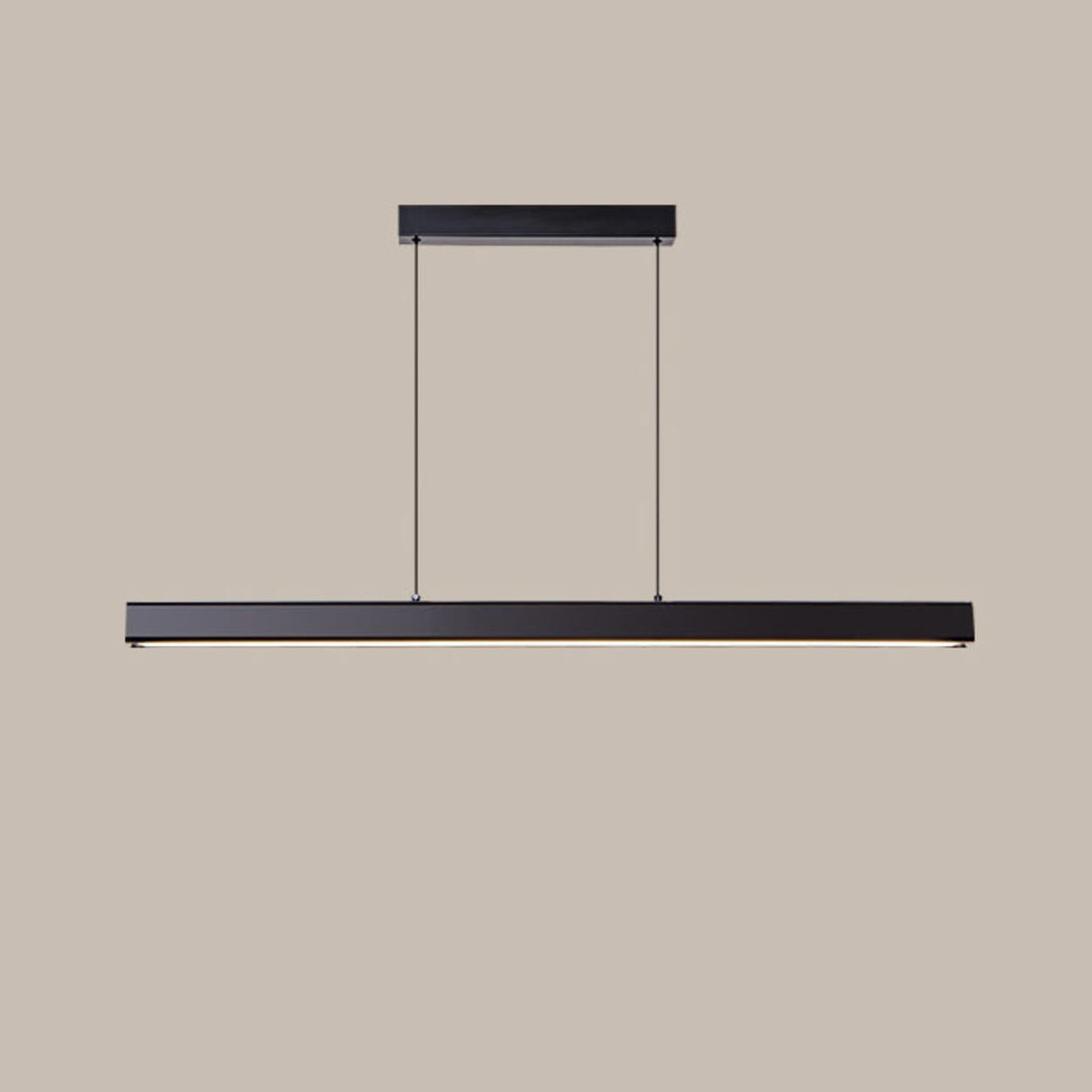 Sleek Black Linear LED Kitchen Island Hanging Light Image - 9