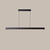 Sleek Black Linear LED Kitchen Island Hanging Light Image - 9