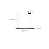 Sleek Black Minimalist Linear Island Ceiling Light #size