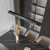 Sleek Black Minimalist Linear Island Ceiling Light Image - 4