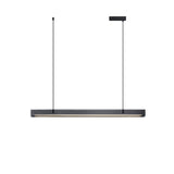Sleek Black Minimalist Linear Island Ceiling Light Image - 5