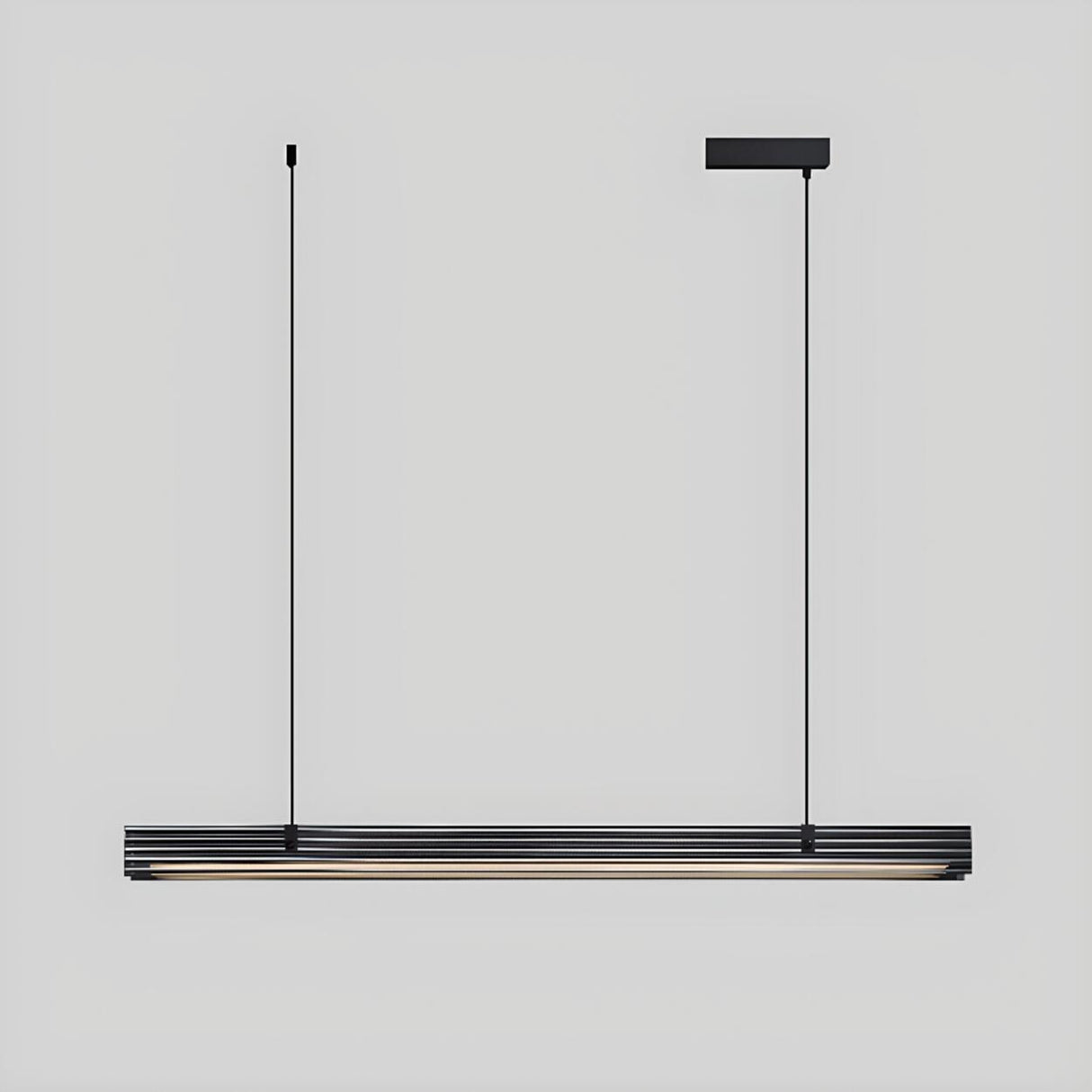 Sleek Black Minimalist Linear Island Ceiling Light Image - 6