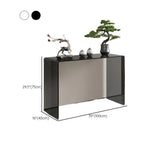 Sleek Black Sled Base Glass Modern Standard Console Table Image - 12
