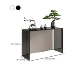 Sleek Black Sled Base Glass Modern Standard Console Table Image - 17
