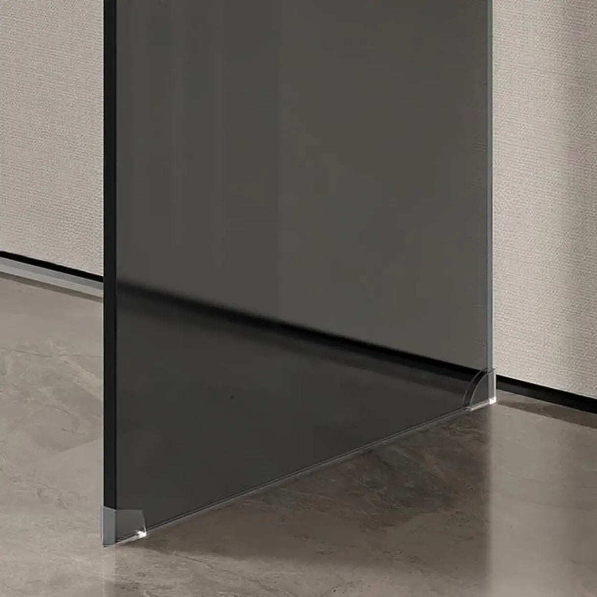 Sleek Black Sled Base Glass Modern Standard Console Table Image - 8