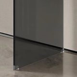 Sleek Black Sled Base Glass Modern Standard Console Table Image - 8