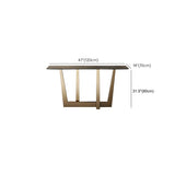 Sleek Black Stone Top Gold Abstract Frame Console Table Image - 11