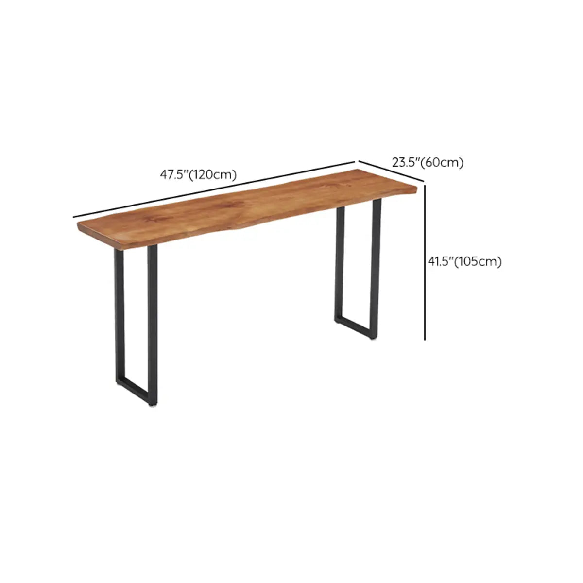 Sleek Brown Slim Rectangular Wood Large Bar Table Image - 12