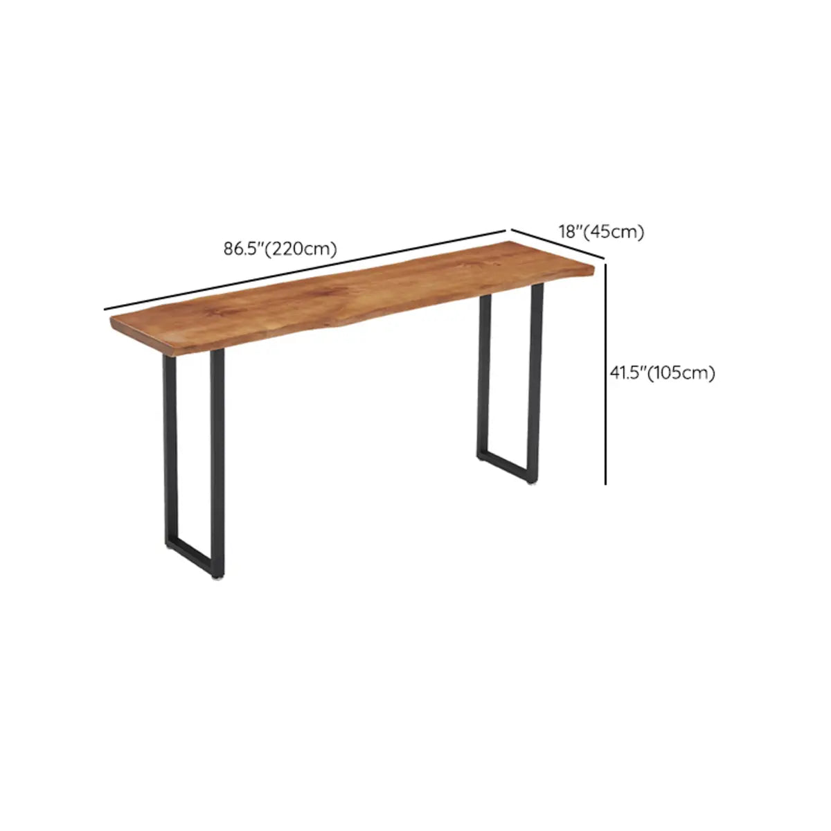 Sleek Brown Slim Rectangular Wood Large Bar Table Image - 21
