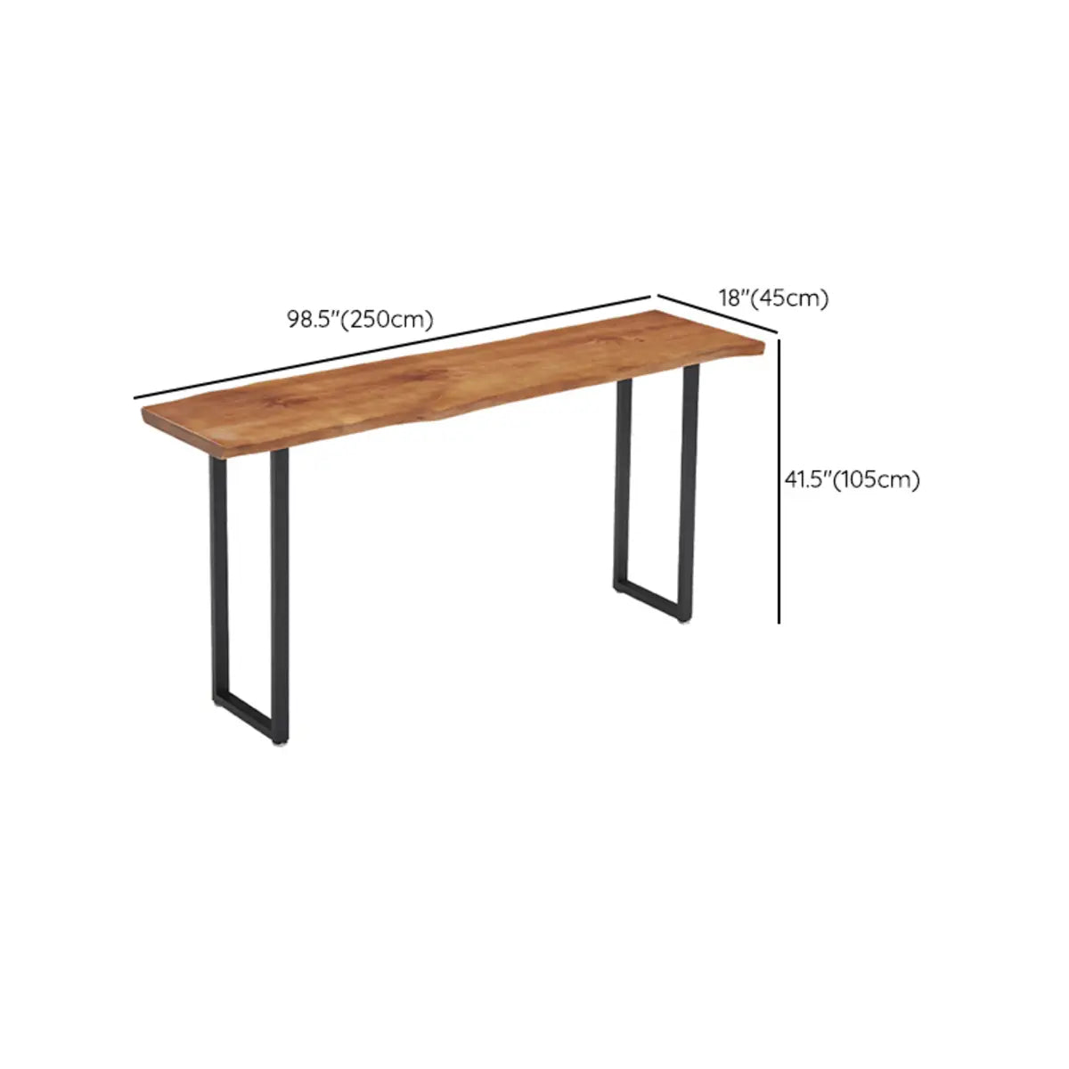 Sleek Brown Slim Rectangular Wood Large Bar Table Image - 23
