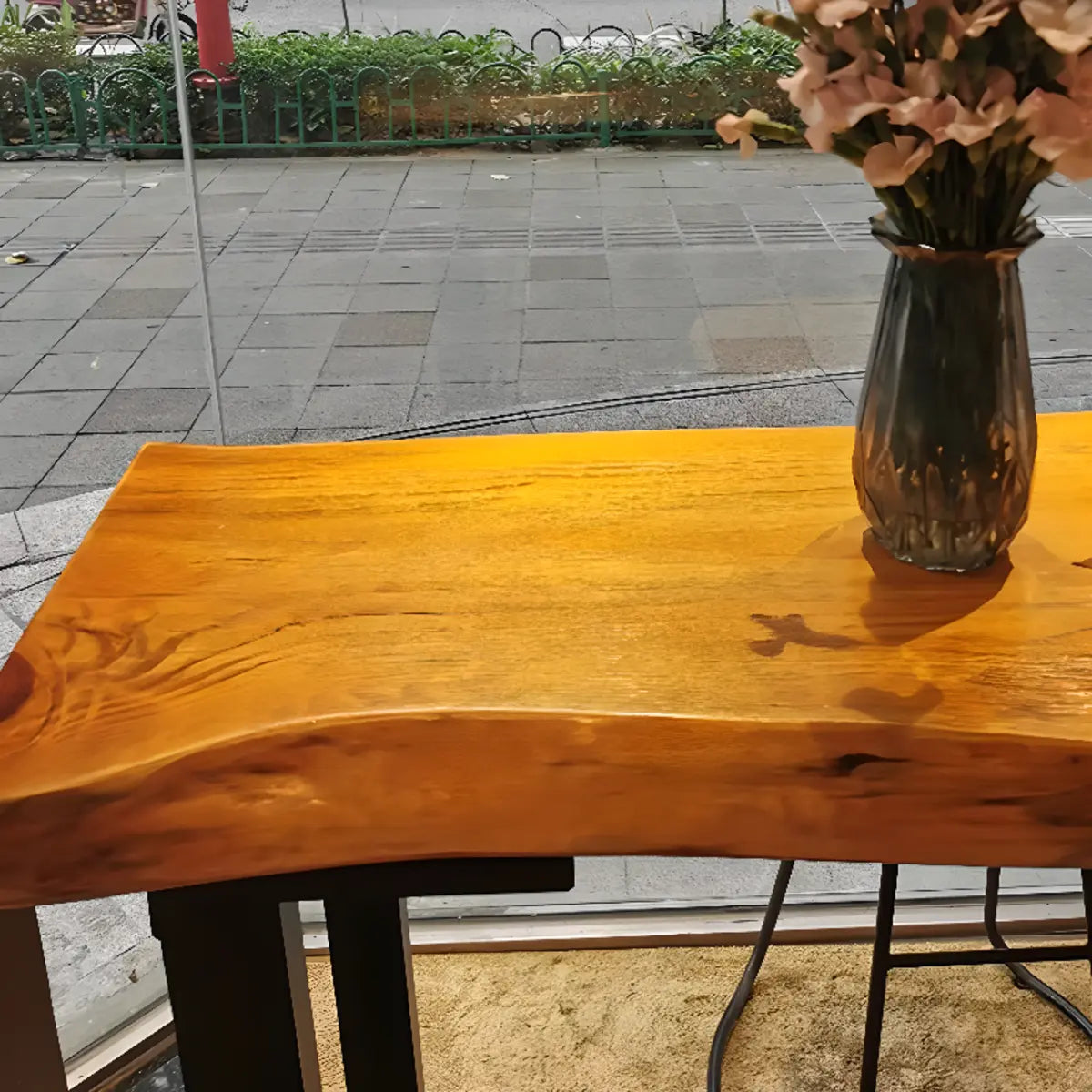 Sleek Brown Slim Rectangular Wood Large Bar Table Image - 7