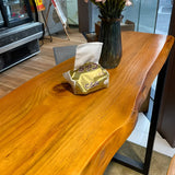 Sleek Brown Slim Rectangular Wood Large Bar Table Image - 8