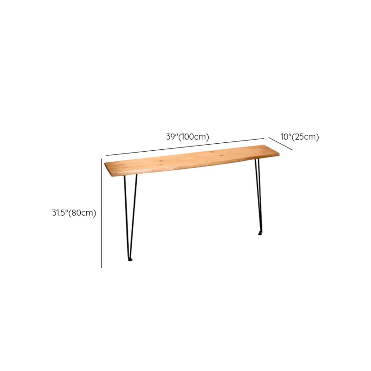 Sleek Double Pedestal Wood Natural Entry Console Table Image - 10