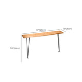 Sleek Double Pedestal Wood Natural Entry Console Table Image - 11