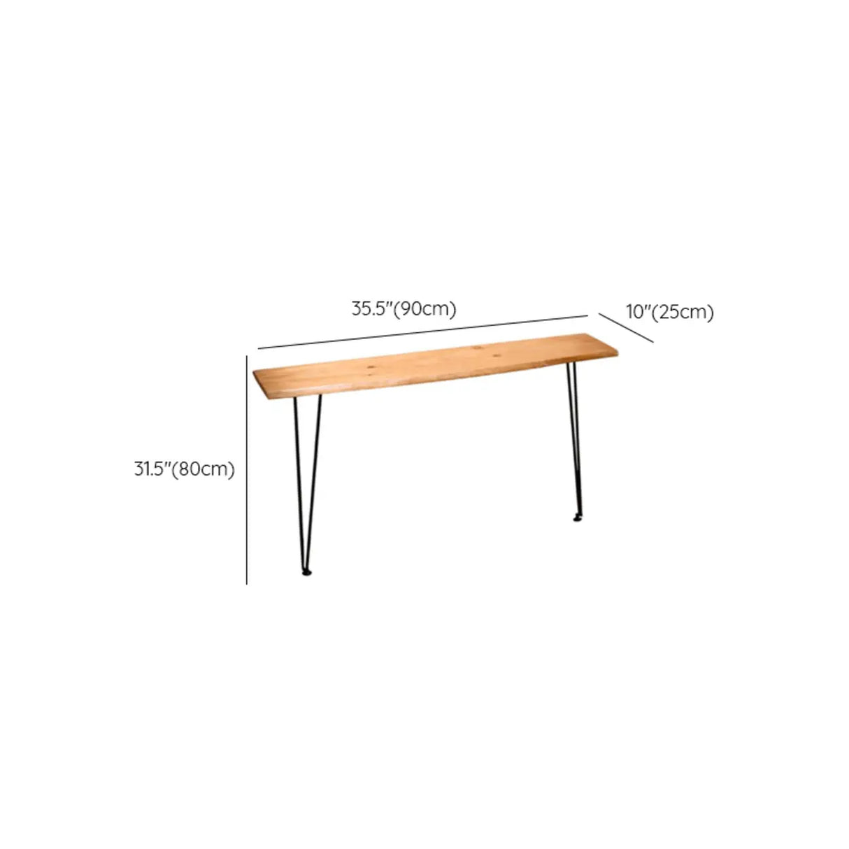Sleek Double Pedestal Wood Natural Entry Console Table Image - 12