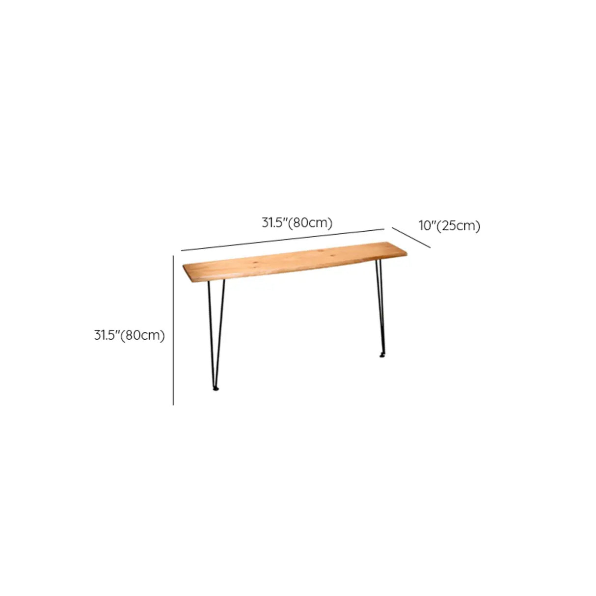 Sleek Double Pedestal Wood Natural Entry Console Table 