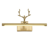 Sleek Gold Deer Antler LED Vanity Mirror Light Image - 5
