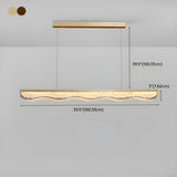 Sleek Gold Linear and Wavy Island Hanging Light #size