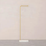 Sleek Gold Metal Coat Rack with Storage Basket and Casters Image - 9
