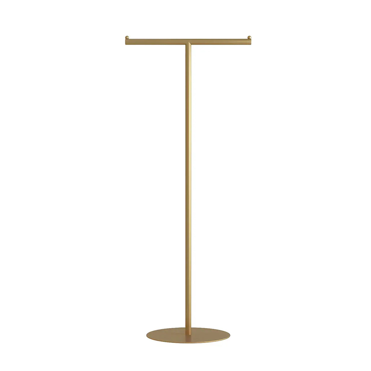 Sleek Gold Metal Free Standing Round Base Coat Rack Image - 10
