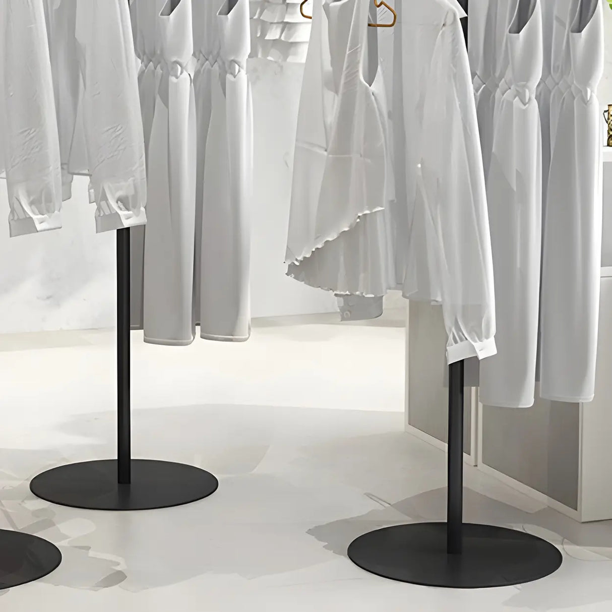 Sleek Gold Metal Free Standing Round Base Coat Rack Image - 13