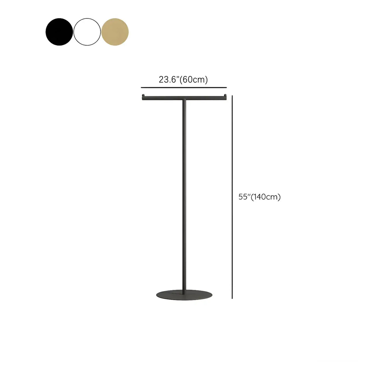 Sleek Gold Metal Free Standing Round Base Coat Rack 