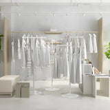 Sleek Gold Metal Free Standing Round Base Coat Rack Image - 8