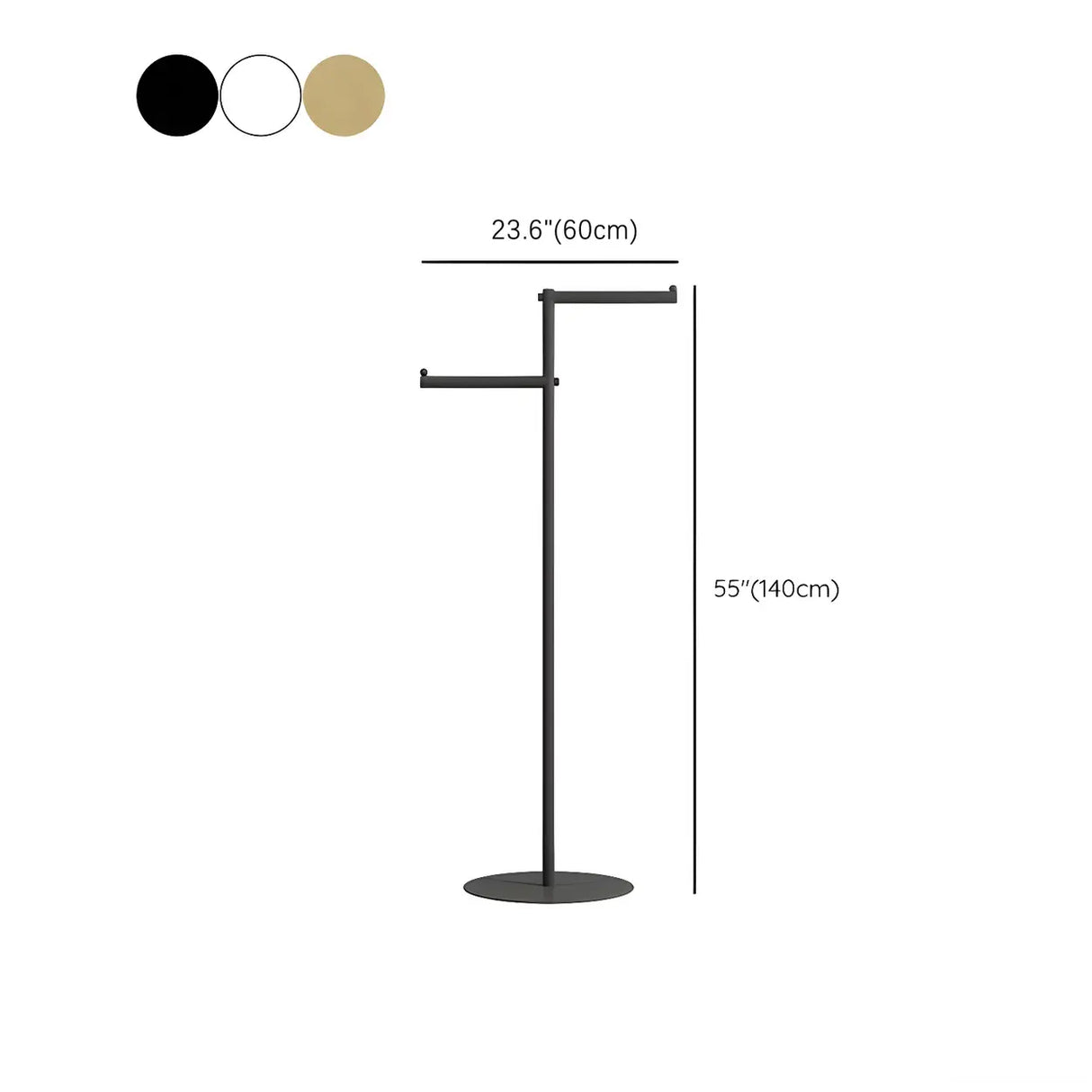 Sleek Gold Metal Free Standing Round Base Coat Rack Image - 17