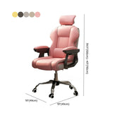 Sleek High-Back Leather Steel Adjustable Executive Chair #size