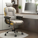 Sleek High-Back Leather Steel Adjustable Executive Chair Image - 3