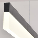 Sleek Linear Black LED Pendant Light Kitchen Island Image - 14
