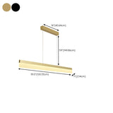 Sleek Linear Black LED Pendant Light Kitchen Island #size