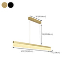 Sleek Linear Black LED Pendant Light Kitchen Island Image - 16