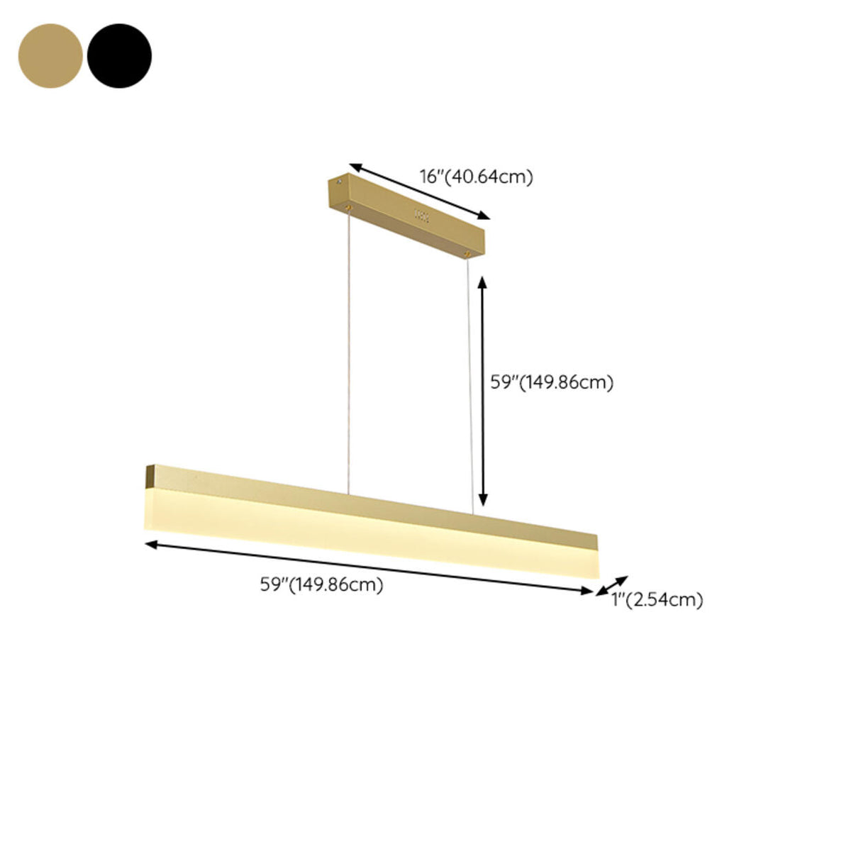 Sleek Linear Black LED Pendant Light Kitchen Island Image - 17