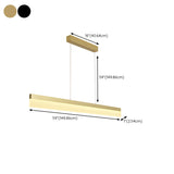 Sleek Linear Black LED Pendant Light Kitchen Island Image - 17