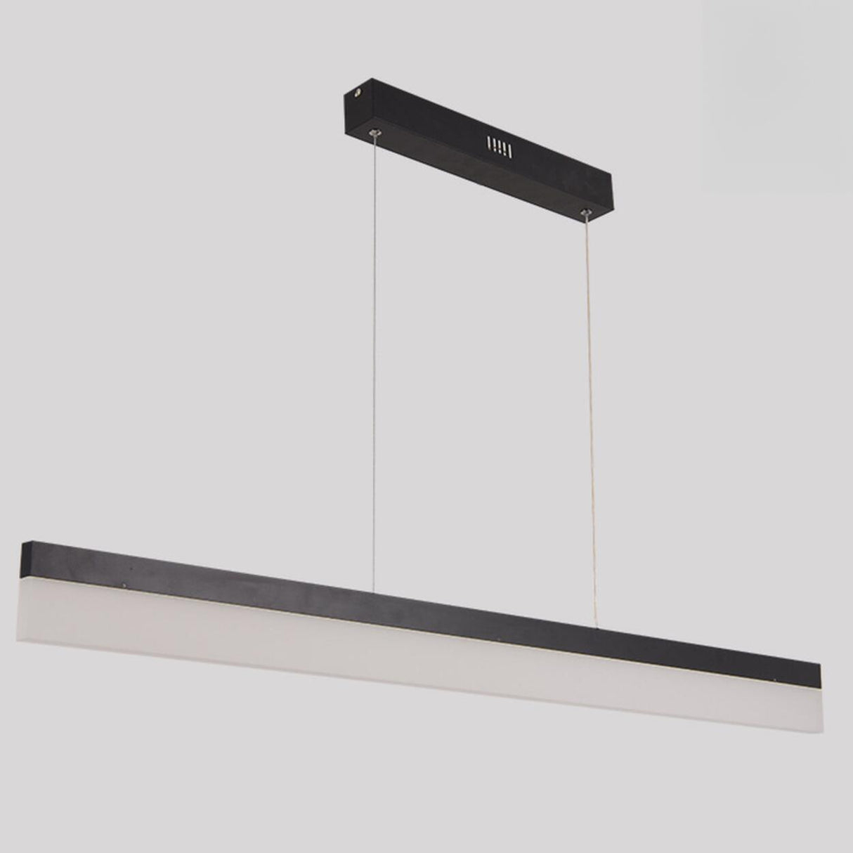 Sleek Linear Black LED Pendant Light Kitchen Island Image - 6