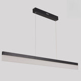 Sleek Linear Black LED Pendant Light Kitchen Island Image - 6