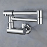 Sleek Low Arc Chrome Wall-Mounted Folding Kitchen Faucet Image - 10